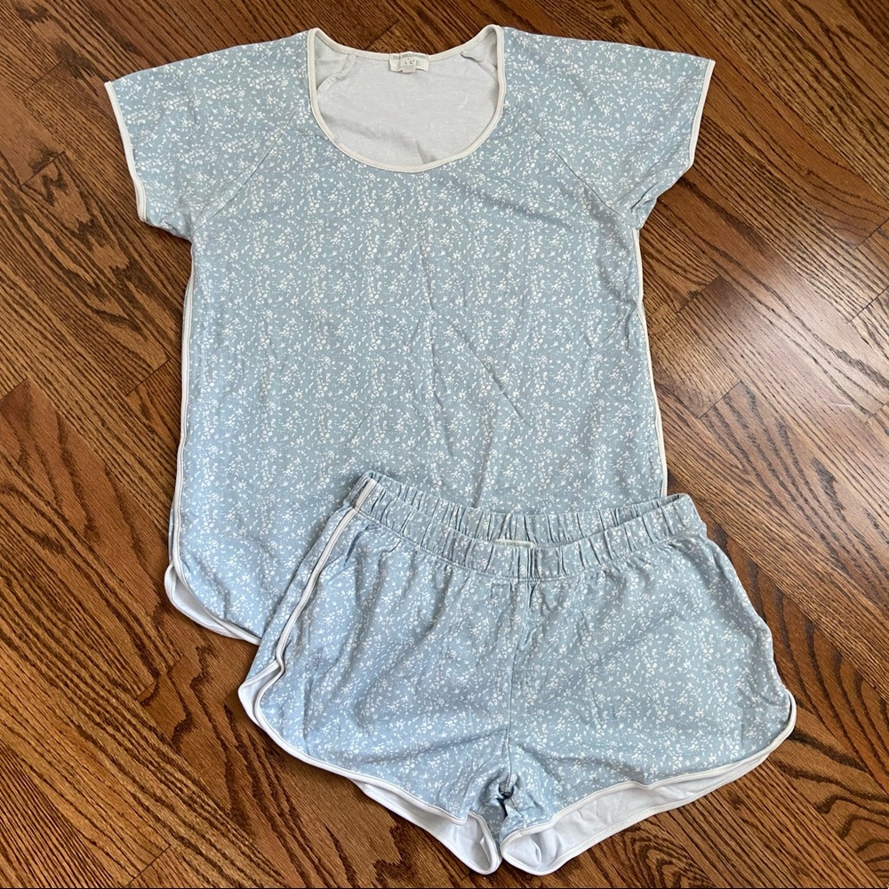 Lake Pajamas x JB Julia Berolzheimer Pima Cotton Shorts Set in Blue Meadow